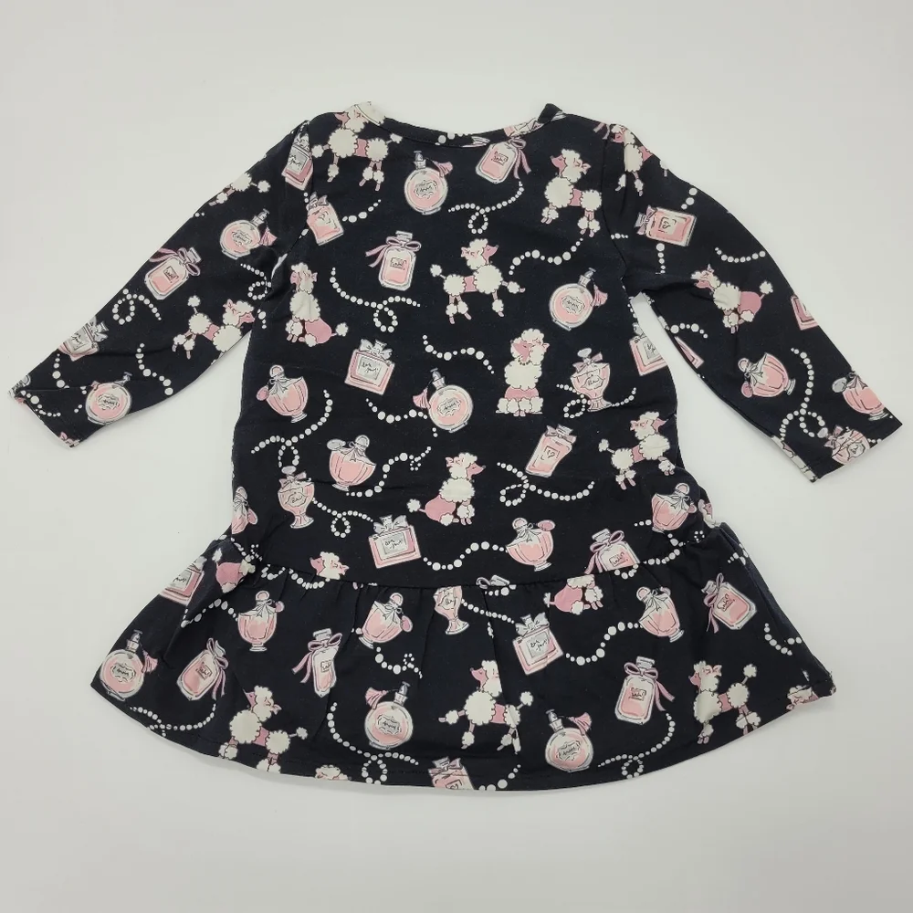 Gymboree Dress Black Pink Long Sleeve Tres Chic Collection Print Size 12-18m NEW